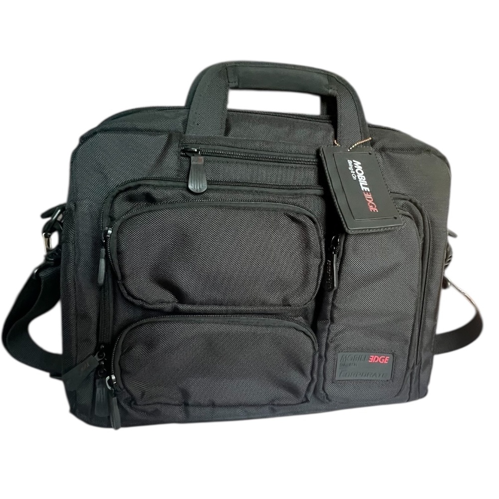 Mobile Edge Black Laptop Briefcase Shoulder Bag Padded 15-17" Computer Case Used